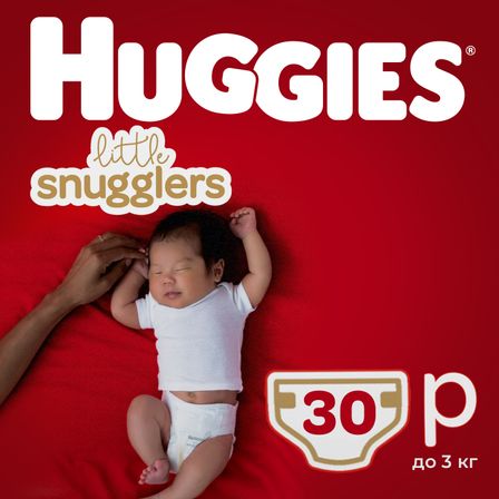 Підгузки Huggies Little Snugglers, розмір 0, до 3 кг, 30 шт, арт. 36000673302