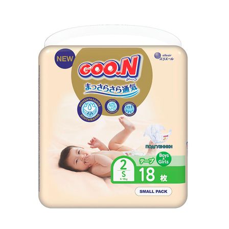 Підгузки Goo.N Premium Soft, розмір S, 4-8 кг, 18 шт., арт. 863221