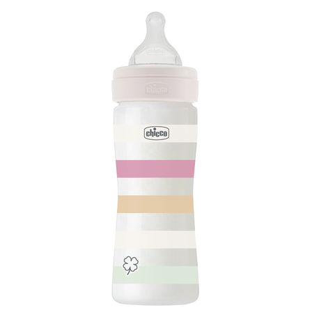 Бутылочка пластик Well-Being Colors, 250мл, соска силикон, 2м+, арт. 28623.00, цвет Розовый