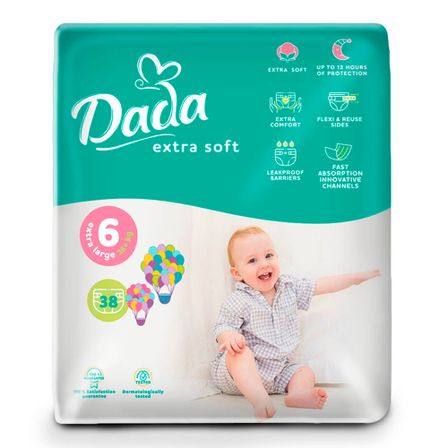 Подгузники Dada Extra Soft, размер 6, від 16 кг, 38 шт., арт. 4820174980924