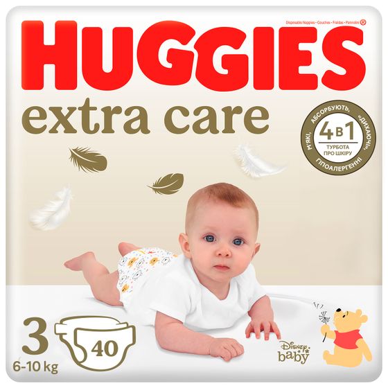 Підгузки Huggies Extra Care, розмір 3, 6-10 кг, 40 шт., арт. 5029053574400