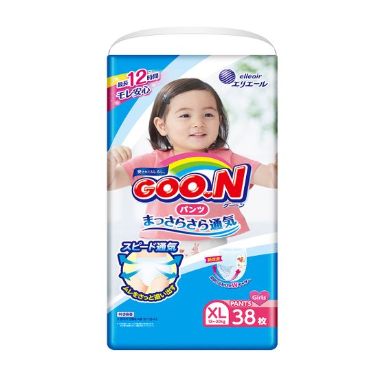 Підгузки-трусики Goo.N для дівчинки, розмір XL, 12-20 кг, 38 шт, арт. 843099