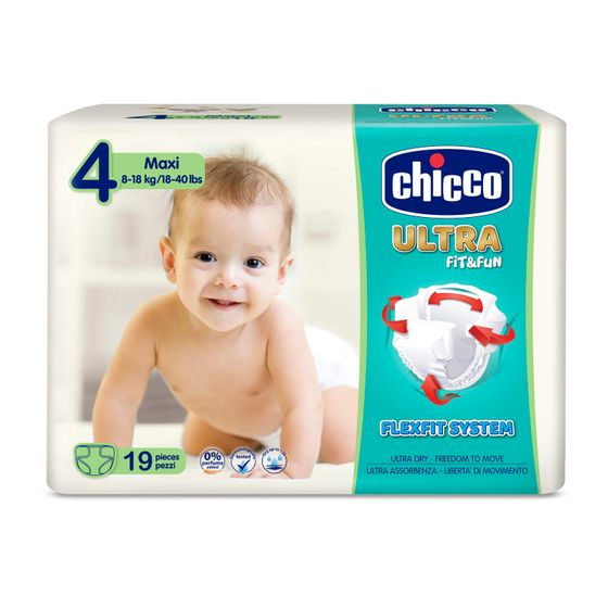 Підгузки Chicco Ultra Fit&Fun Maxi, 8-18 кг, 19 шт., арт. 08383