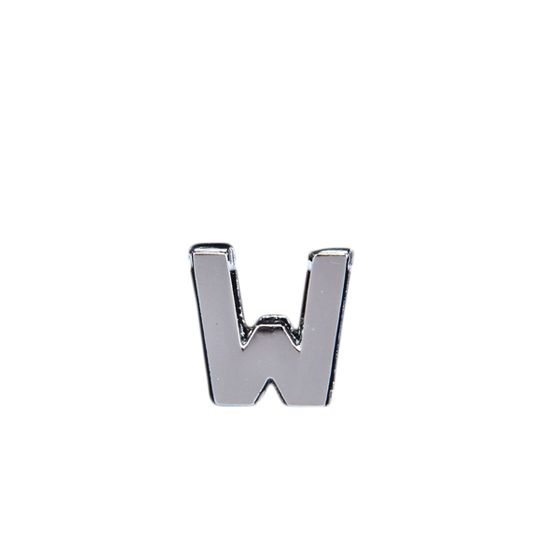 Металлическая буква W, арт. GMLT00933, цвет Серебряный