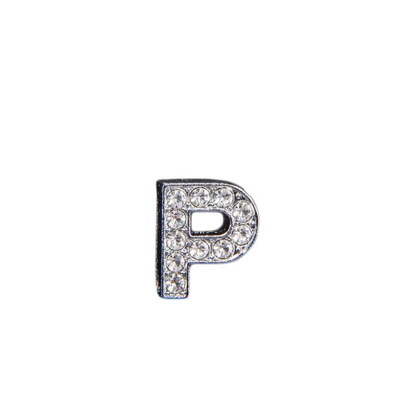 Буква P со стразами, арт. LT00926.1, цвет Серебряный