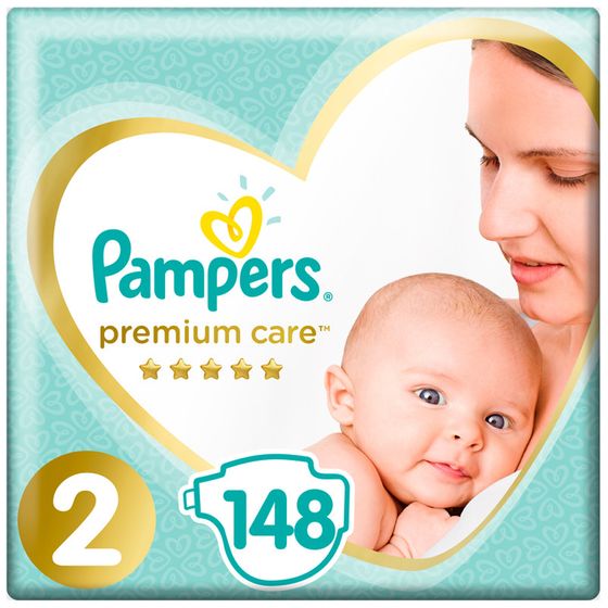 Підгузки Pampers Premium Care, розмір 2, 4-8 кг, 148 шт, арт. 4015400770275
