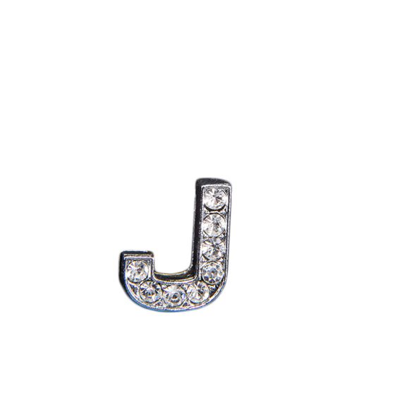 Буква J со стразами, арт. LT00920.1, цвет Серебряный