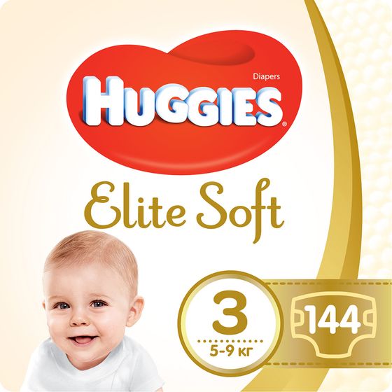 Підгузки Huggies Elite Soft, розмір 3, 5 - 9 кг, 144 шт, арт. 5029053578101