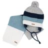 Комплект Alessio: шапка и шарф, арт. 090.16308.088, цвет Синий с белым
