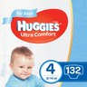 Подгузники Huggies Ultra Comfort для мальчика, размер 4, 8-14 кг, 132 шт, арт. 5029054218112